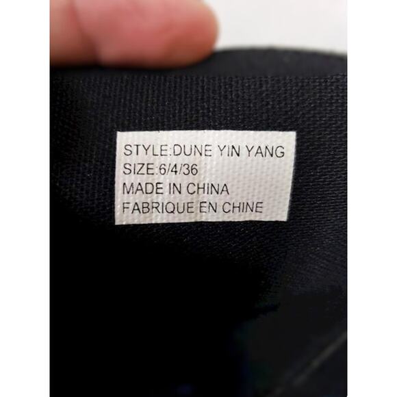 YRU Dune Yin Yang Vegan Patent Leather Wedge Platform Boots 6 - Picture 4 of 10